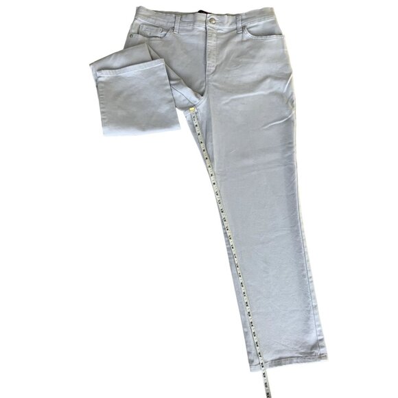 Gloria Vanderbilt Amanda Light Gray High-Rise Straight Leg Jeans Womens Size 14 - Picture 8 of 14